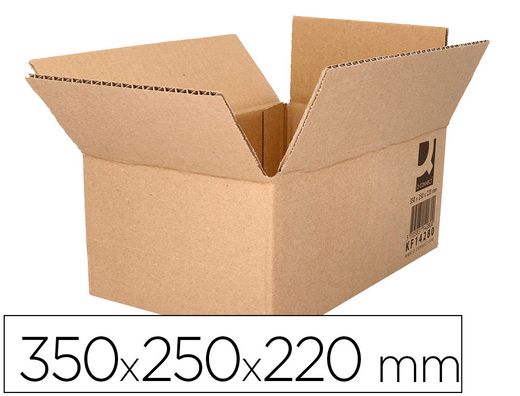 Caja para embalar q-connect americana carton reciclado canal simple 5 mm color kraft 350x250x220 mm