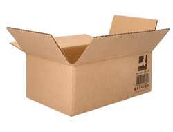 Caja para embalar q-connect americana carton reciclado canal simple 5 mm color kraft 350x250x220 mm