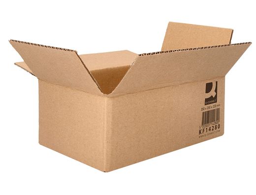 Caja para embalar q-connect americana carton reciclado canal simple 5 mm color kraft 350x250x220 mm