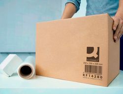 Caja para embalar q-connect americana carton reciclado canal simple 5 mm color kraft 350x250x220 mm