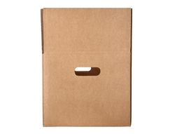Caja para embalar q-connect americana con asas carton reciclado canal simple 5 mm color kraft 400x290x220 mm