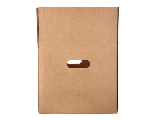 Caja para embalar q-connect americana con asas carton reciclado canal simple 5 mm color kraft 400x290x220 mm