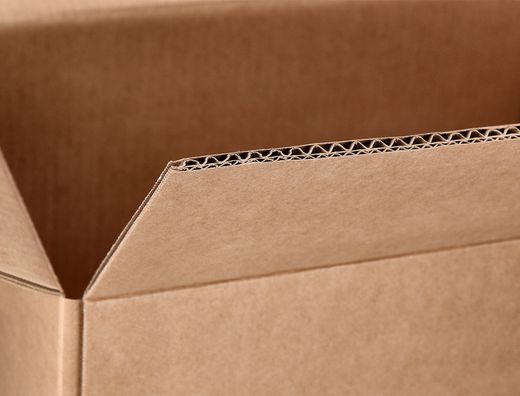 Caja para embalar q-connect americana con asas carton reciclado canal simple 5 mm color kraft 600x400x290 mm