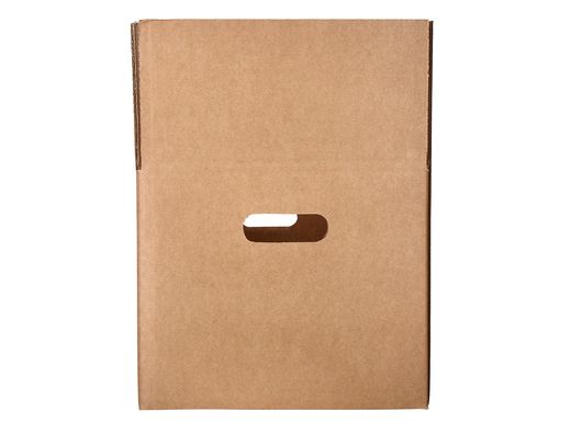 Caja para embalar q-connect americana con fondo automaticoy asas carton canal simple 5 mm color kraft 425x300x200 mm