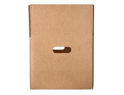 Caja para embalar q-connect americana con fondo automaticoy asas carton canal simple 5 mm color kraft 500x400x300 mm