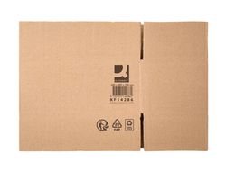 Caja para embalar q-connect americana ultra resistente carton reciclado canal doble 7mm color kraft 600x400x290 mm