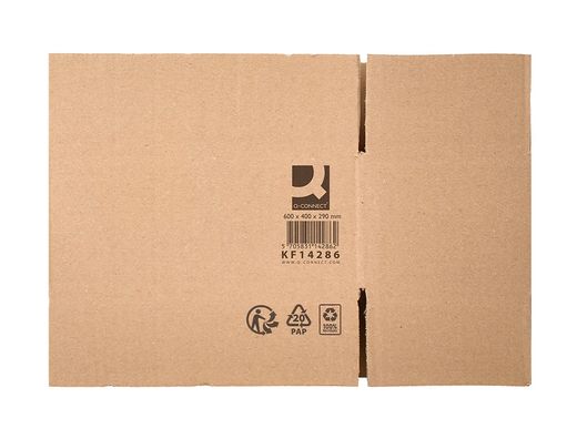 Caja para embalar q-connect americana ultra resistente carton reciclado canal doble 7mm color kraft 600x400x290 mm