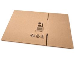 Caja para embalar q-connect americana ultra resistente carton reciclado canal doble 7mm color kraft 700x440x330 mm