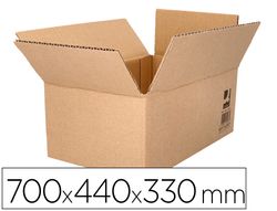 Caja para embalar q-connect americana ultra resistente carton reciclado canal doble 7mm color kraft 700x440x330 mm