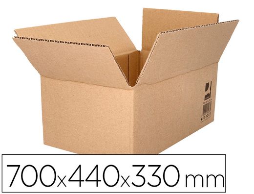 Caja para embalar q-connect americana ultra resistente carton reciclado canal doble 7mm color kraft 700x440x330 mm
