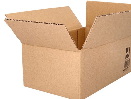 Caja para embalar q-connect americana ultra resistente carton reciclado canal doble 7mm color kraft 700x440x330 mm
