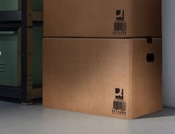 Caja para embalar q-connect americana ultra resistente con asas carton canal doble 7 mm color kraft 500x340x310 mm