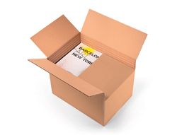 Caja para embalar q-connect ultra resistente regulable en altura carton canal doble 7 mmcolor kraft 350x325x280 mm