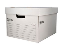 Cajon contenedor liderpapel carton automatico para 3 cajasarchivo definitivo folio / 4 archivadores a-z 387x333x260mm