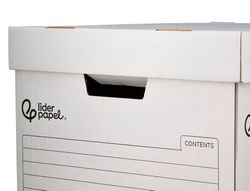 Cajon contenedor liderpapel carton automatico para 3 cajasarchivo definitivo folio / 4 archivadores a-z 387x333x260mm
