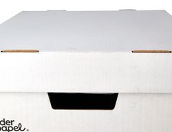 Cajon contenedor liderpapel carton automatico para 3 cajasarchivo definitivo folio / 4 archivadores a-z 387x333x260mm