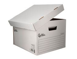 Cajon contenedor liderpapel carton automatico para 3 cajasarchivo definitivo folio / 4 archivadores a-z 387x333x260mm
