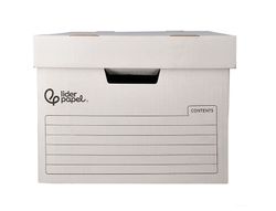 Cajon contenedor liderpapel carton automatico para 3 cajasarchivo definitivo folio / 4 archivadores a-z 387x333x260mm