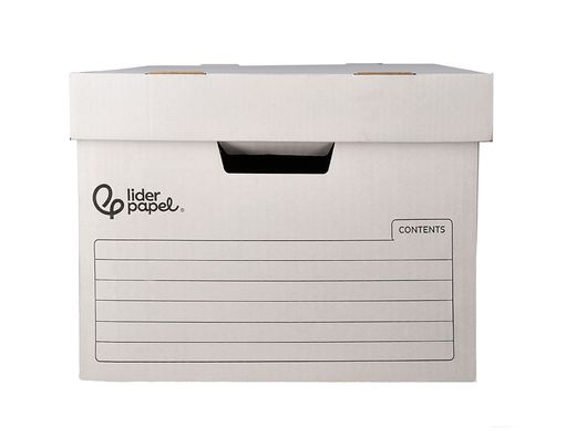 Cajon contenedor liderpapel carton automatico para 3 cajasarchivo definitivo folio / 4 archivadores a-z 387x333x260mm