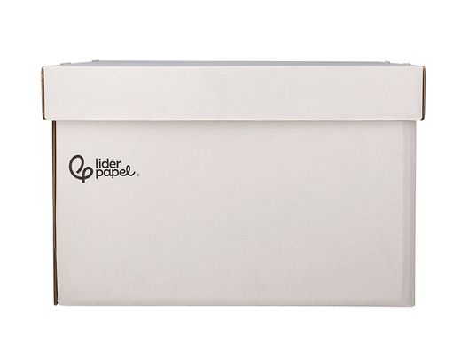Cajon contenedor liderpapel carton automatico para 3 cajasarchivo definitivo folio / 4 archivadores a-z 387x333x260mm