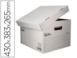 Cajon contenedor liderpapel carton automatico para 4 cajasarchivo definitivo folio / 5 archivadores a-z 430x383x265mm