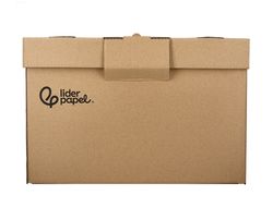Cajon contenedor liderpapel carton manual para 5 cajas archivo definitivo folio / 6 archivadores a-z 540x410x300mm