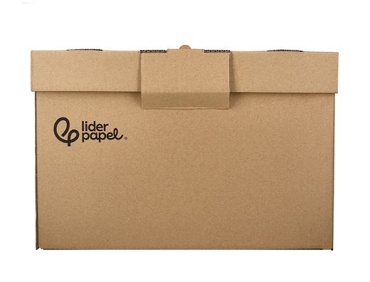 Cajon contenedor liderpapel carton manual para 5 cajas archivo definitivo folio / 6 archivadores a-z 540x410x300mm