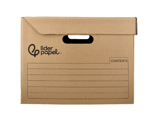 Cajon contenedor liderpapel carton manual para 5 cajas archivo definitivo folio / 6 archivadores a-z 540x410x300mm