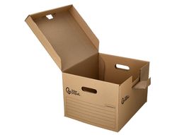 Cajon contenedor liderpapel carton manual para 5 cajas archivo definitivo folio / 6 archivadores a-z 540x410x300mm