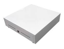 Cajon portamonedas 8 monederos 4 billeteros con llave manual blanco 410x415x110 mm