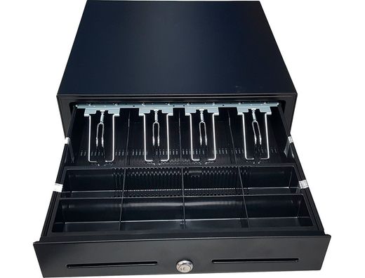 Cajon portamonedas 8 monederos 5 billeteros apertura electrica negro 410x415x110 mm