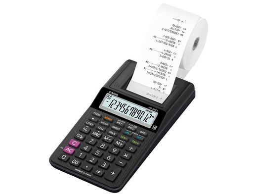 Calculadora casio impresora pantalla lc papel 58 mm hr-8rce 12 digitos ac/dc color negro