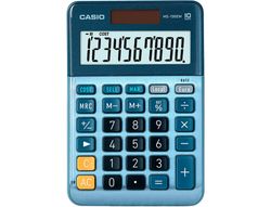 Calculadora casio ms-100em sobremesa 10 digitos tx +/- tecla doble cero color azul