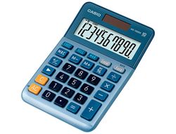 Calculadora casio ms-100em sobremesa 10 digitos tx +/- tecla doble cero color azul
