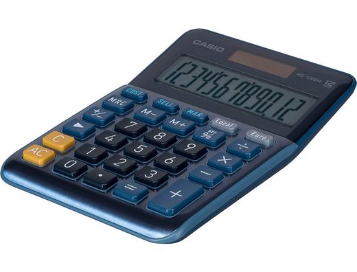 Calculadora casio ms-120em sobremesa 12 digitos tx +/- tecla doble cero color azul