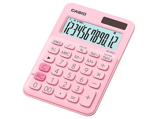 Calculadora casio ms-20uc-pk sobremesa 12 digitos tax +/- color rosa