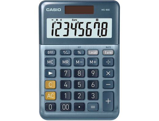 Calculadora casio ms-80e sobremesa 8 digitos tx +/- tecla doble cero color azul