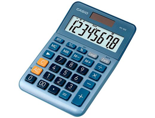 Calculadora casio ms-80e sobremesa 8 digitos tx +/- tecla doble cero color azul