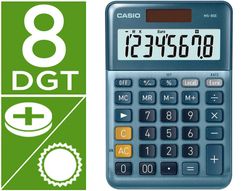 Calculadora casio ms-80e sobremesa 8 digitos tx +/- tecla doble cero color azul