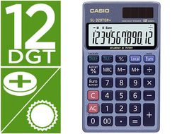 Calculadora casio sl-320ter bolsillo 12 digitos tax +/- conversion moneda tecla doble cero color azul