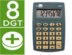 Calculadora liderpapel bolsillo xf03 8 digitos pilas color gris 99x64x9 mm