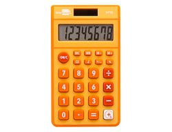Calculadora liderpapel bolsillo xf10 8 digitos solar y pilas color naranja 115x65x8 mm