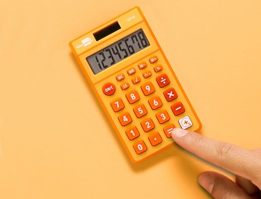 Calculadora liderpapel bolsillo xf10 8 digitos solar y pilas color naranja 115x65x8 mm