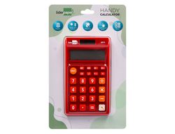 Calculadora liderpapel bolsillo xf11 8 digitos solar y pilas color rojo 115x65x8 mm