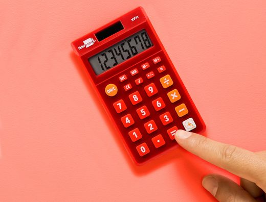 Calculadora liderpapel bolsillo xf11 8 digitos solar y pilas color rojo 115x65x8 mm
