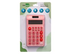 Calculadora liderpapel bolsillo xf12 8 digitos solar y pilas color rosa 115x65x8 mm