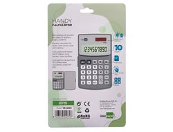 Calculadora liderpapel bolsillo xf15 10 digitos con tapa solar y pilas color gris 123x75x12 mm