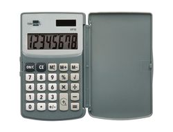 Calculadora liderpapel bolsillo xf15 10 digitos con tapa solar y pilas color gris 123x75x12 mm