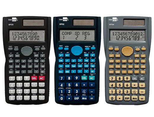 Calculadora liderpapel cientif ica xf35 240 funciones con tapa solar y pilas expositor de 10 unidades colores surtidos