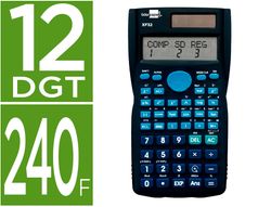 Calculadora liderpapel cientifica xf32 12 digitos 240 funciones con tapa solar y pilas color azul 156x85x20